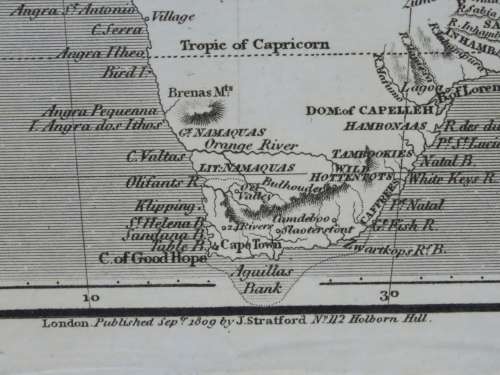 1809 Map of Africa, Great Condition, Original Russel / Stratford Map