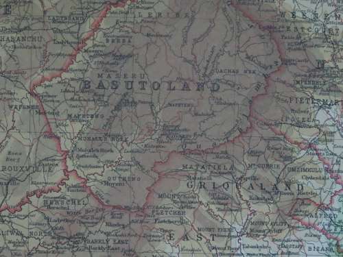 1922 Map of South Africa - Eastern Section, fair Condition, Original Bartholomew Map