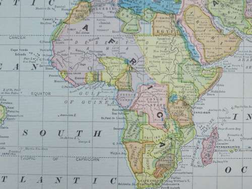 1899 Map of The World, Very Good Condition, Original Miller Map