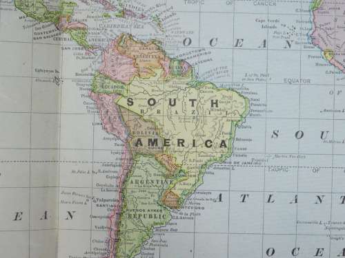 1899 Map of The World, Very Good Condition, Original Miller Map