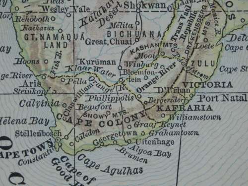 1880 Map of South Africa, Excellent Condition, Original Map Major Railways