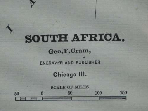 1880 Map of Africa, Excellent Condition, Original Cram Map