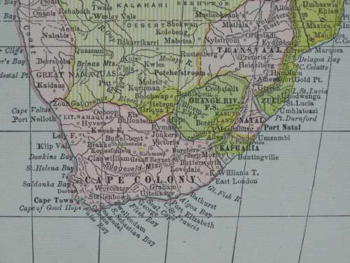 1880 Map of Africa, Excellent Condition, Original Cram Map