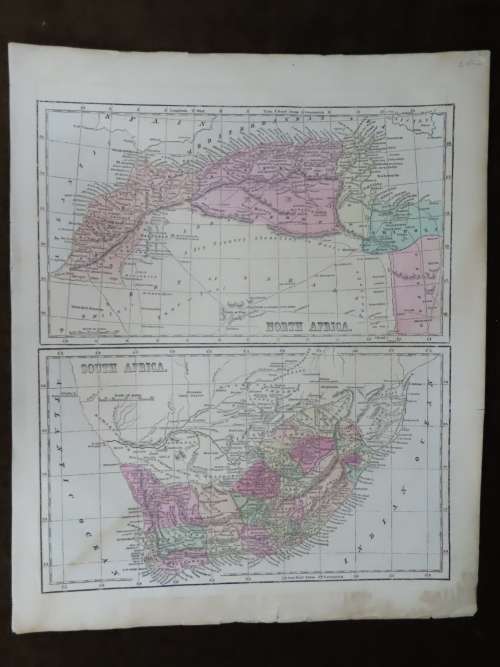 1856 Map of north and South Africa, Good Condition, Original Morse Map