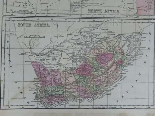 1856 Map of north and South Africa, Good Condition, Original Morse Map