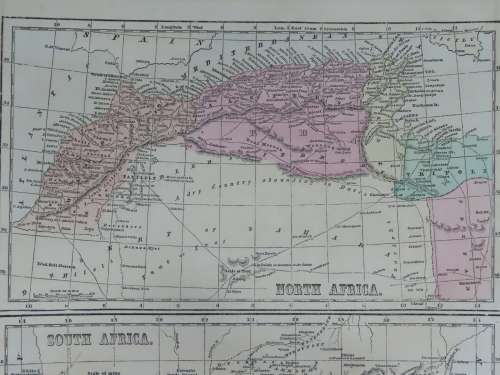1856 Map of north and South Africa, Good Condition, Original Morse Map