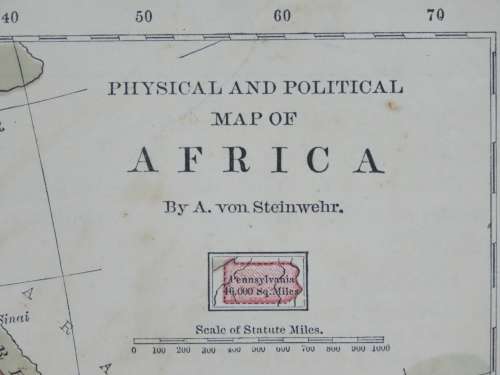 1875 Map of Africa, Great Condition, Original Steinwehr Map