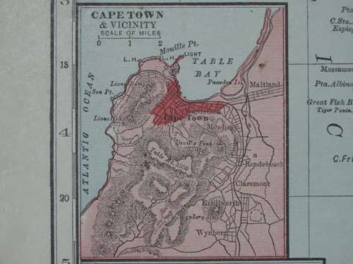 1912 Map of Southern Africa, Excellent Condition, Original Hammond`s Map