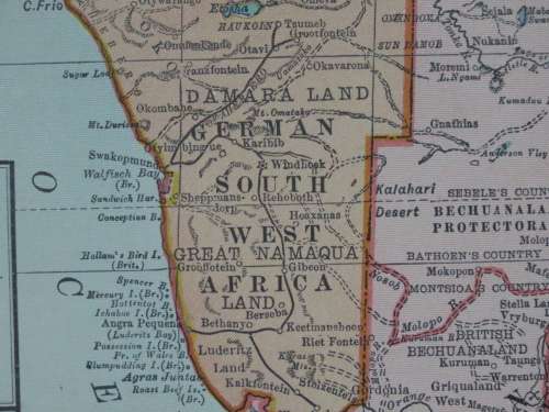 1912 Map of Southern Africa, Excellent Condition, Original Hammond`s Map