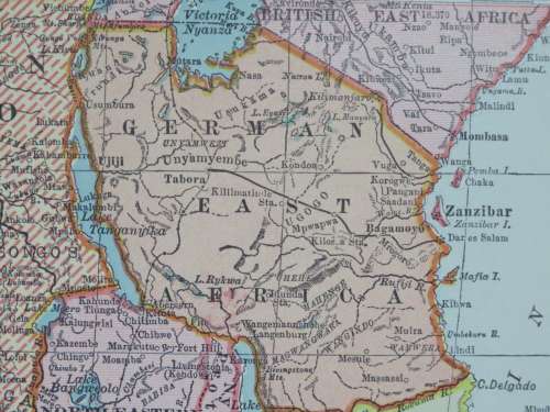 1912 Map of Southern Africa, Excellent Condition, Original Hammond`s Map