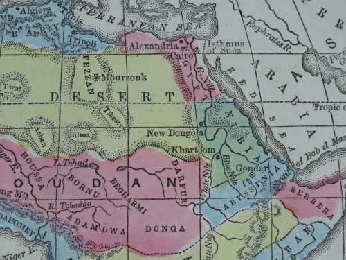 1855 Map of Africa, Excellent Condition, Original Antique Map