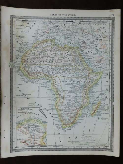 1880 Map of Africa, Fair Condition, Original McNally Antique Map
