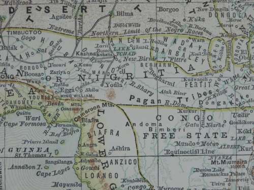 1880 Map of Africa, Fair Condition, Original McNally Antique Map