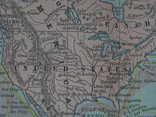 1888 Chart of The World, Excellent condition, Original Cram Map