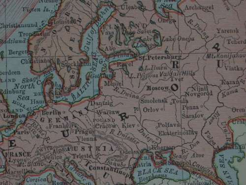 1884 Chart of The World, Excellent condition, Original Cram Map
