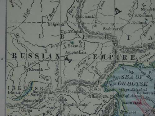1884 Chart of The World, Excellent condition, Original Cram Map