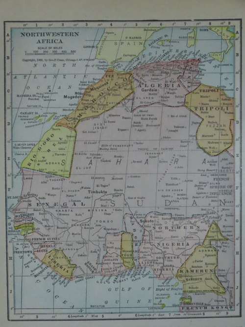 1906 Maps of Africa, New Zealand, Very Good condition, Original Cram Map