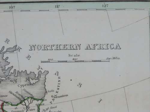 1838 Map of Northern Africa, Excellent condition, Original Bradford Map