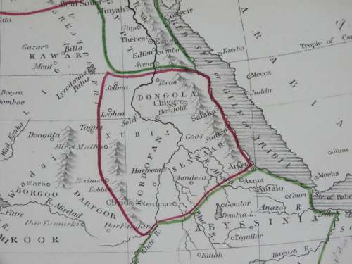 1838 Map of Northern Africa, Excellent condition, Original Bradford Map