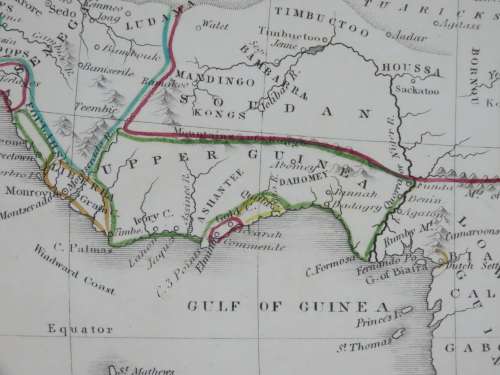 1838 Map of Northern Africa, Excellent condition, Original Bradford Map