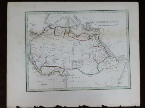 1838 Map of Northern Africa, Excellent condition, Original Bradford Map