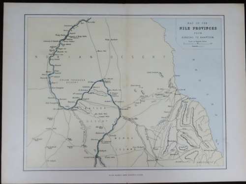 Circa 1890 Map of the Nile Provinces, Excellent condition, Original MacKenzie Map