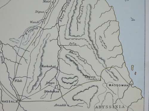 Circa 1890 Map of the Nile Provinces, Excellent condition, Original MacKenzie Map
