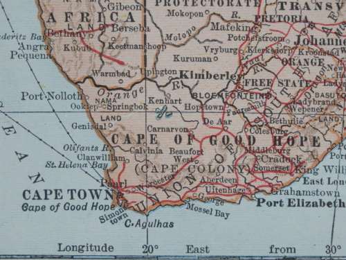 1921 Map of Africa, Excellent condition, Original Poates Map