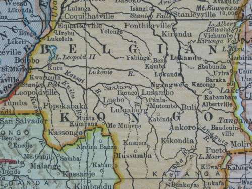 1921 Map of Africa, Excellent condition, Original Poates Map