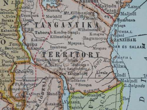 1921 Map of Africa, Excellent condition, Original Poates Map