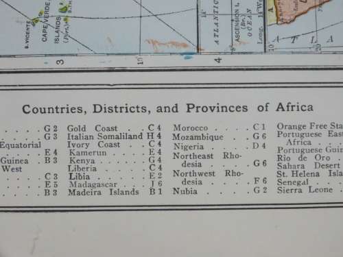 1921 Map of Africa, Excellent condition, Original Poates Map