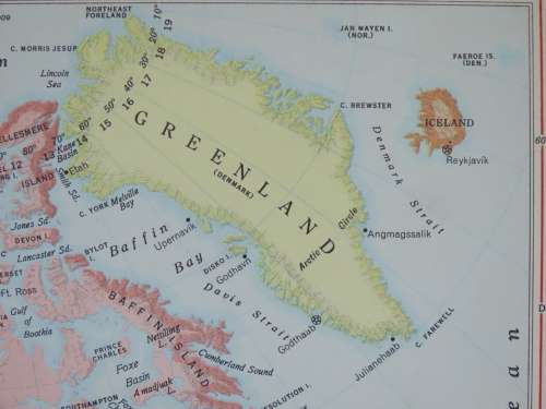 1961 Map of North America, Excellent condition, Original McNally Map, Canada USA Mexico Greenland