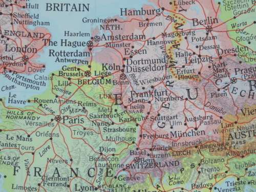 1961 Map of Europe, Excellent condition, Original McNally Map