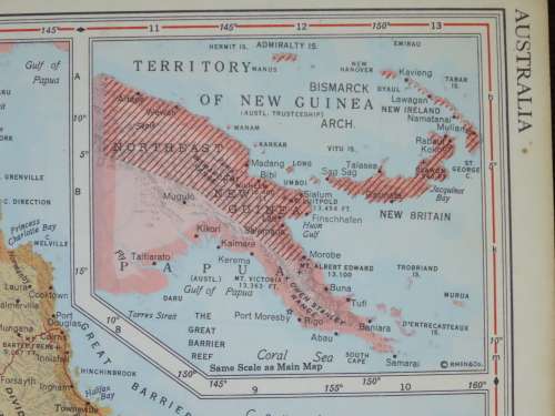 1961 Map of Eurasia USSR and Australia, Excellent condition, Original McNally Map