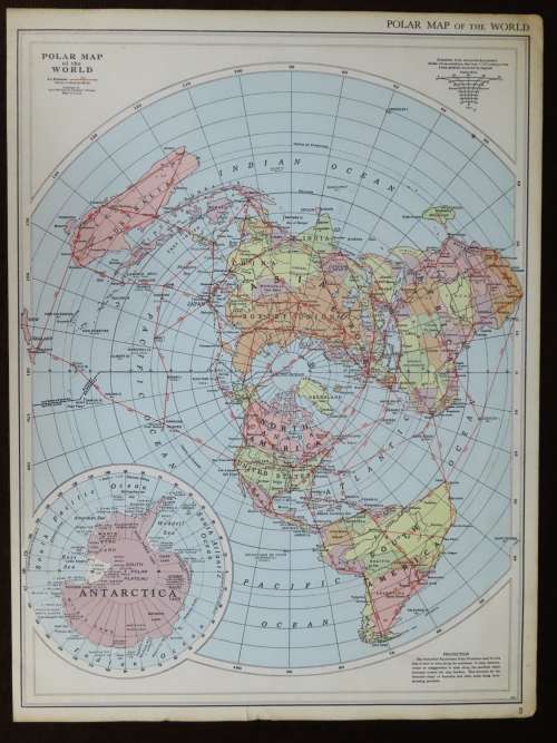 1961 Map of The World, Excellent condition, Original McNally Map