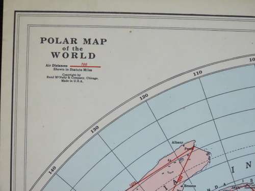 1961 Map of The World, Excellent condition, Original McNally Map