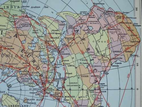 1961 Map of The World, Excellent condition, Original McNally Map