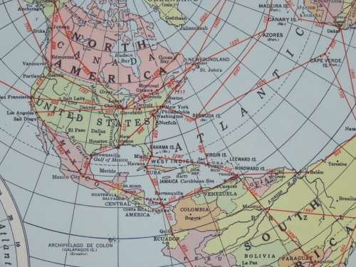 1961 Map of The World, Excellent condition, Original McNally Map