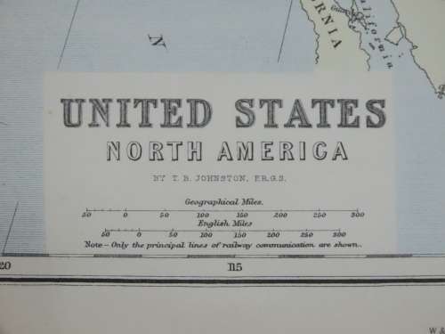 1892 Map of The United States of America USA, Excellent condition, Original Chambers Map