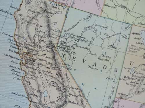 1892 Map of The United States of America USA, Excellent condition, Original Chambers Map
