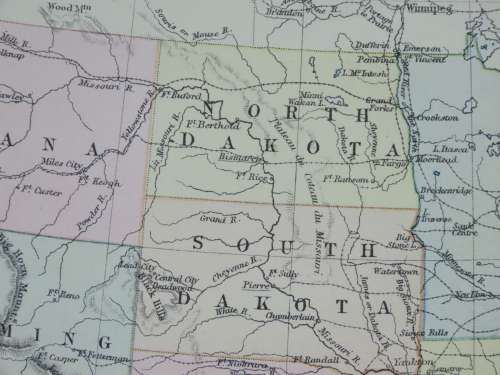 1892 Map of The United States of America USA, Excellent condition, Original Chambers Map