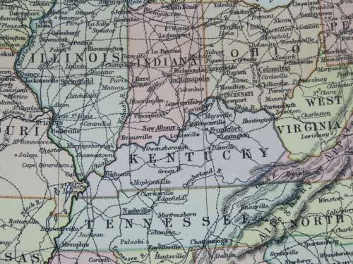 1892 Map of The United States of America USA, Excellent condition, Original Chambers Map