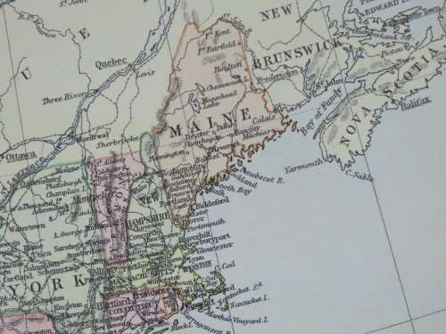 1892 Map of The United States of America USA, Excellent condition, Original Chambers Map