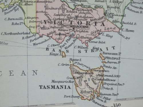1892 Map of Australia, Excellent condition, Original Chambers Map