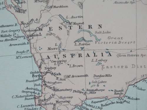 1892 Map of Australia, Excellent condition, Original Chambers Map