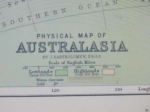 1892 Map of Australia, Excellent condition, Original Chambers Map