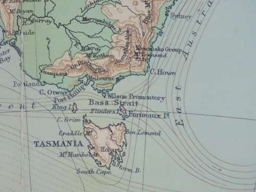 1892 Map of Australia, Excellent condition, Original Chambers Map