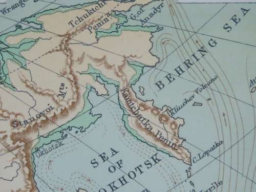 1892 Map of Asia, Excellent condition, Original Chambers Map Russian Empire, Siberia, Chinese Empire