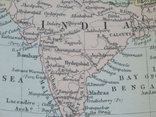 1892 Map of Asia, Excellent condition, Original Chambers Map Russian Empire, Siberia, Chinese Empire