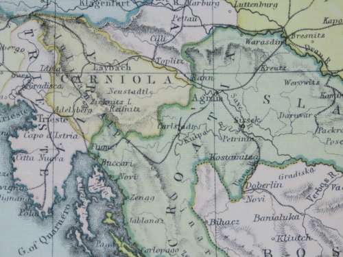 1892 Map of Austro Hungarian Monarchy, Excellent condition, Original Chambers Map